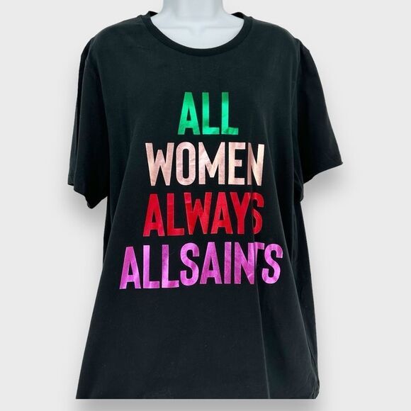 ALLSAINTS ALL Saints NWT Black Tee- size L- All Women Always Allsaints - Picture 9 of 9